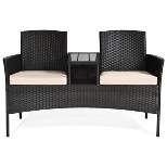 Tangkula Outdoor Rattan Furniture Wicker Conversation Chair