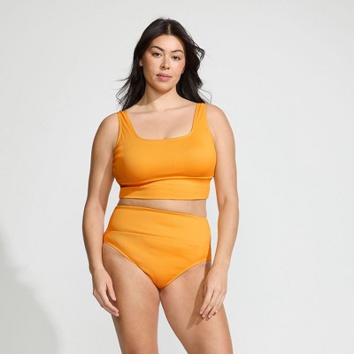 Lands' End Women's Tugless Tankini Top and High Waisted Bottom Swimsuit Set