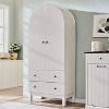 SinCiDo Arched Cabinet, 71 "High Pantry Cabinet, with Adjustable Shelves and 2 Large Drawers, Cabinet, for Living Room, Bathroom, Kitchen - 3 of 4
