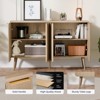 FONTOI 47.2" Cabinet Door with Adjustable Shelf, Sideboard Cabinet with 4 Doors, Buffet Cabinet with Waveform Panel for Dining Room, 47.2*13.8*30 - 4 of 4