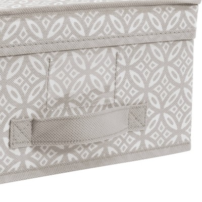 Simplify Medium Gray Boho Print Fabric Storage Box