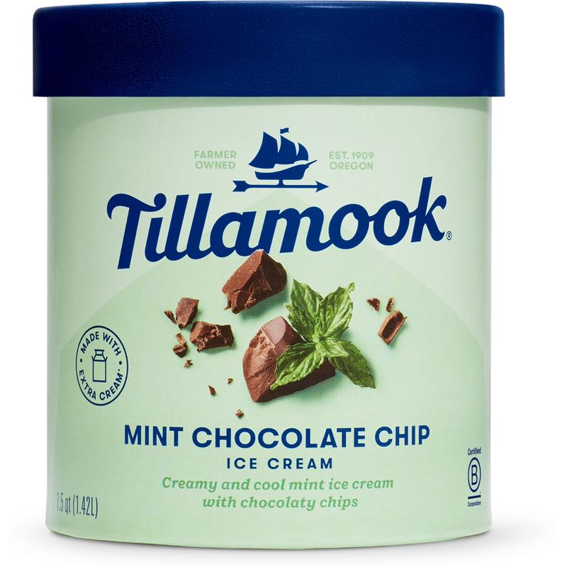 Tillamook Mint Chocolate Chip Ice Cream - 48oz, 1 of 7
