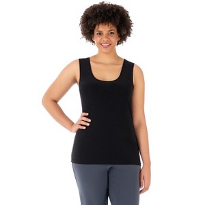 Rekucci Curvy Woman Travel in Style Scoop Neck Tank Top – Comfortable, Flattering & Wrinkle-Resistant - Black , 2X - 1 of 3