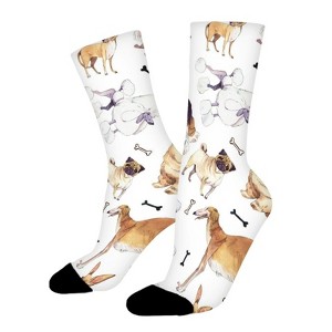Multiple Dog Women Printed Crew Socks Funny Funky Socks Soft Polyester Novelty Gifts for Artists Men - 1 of 1
