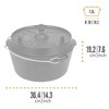 Petromax Cast Iron Dutch Oven for Cooking or Baking Outdoors Over Campfire or in the Home, Pre-Seasoned Cookware Heats Evenly, Flat Base, 7.9 Qt - 3 of 4