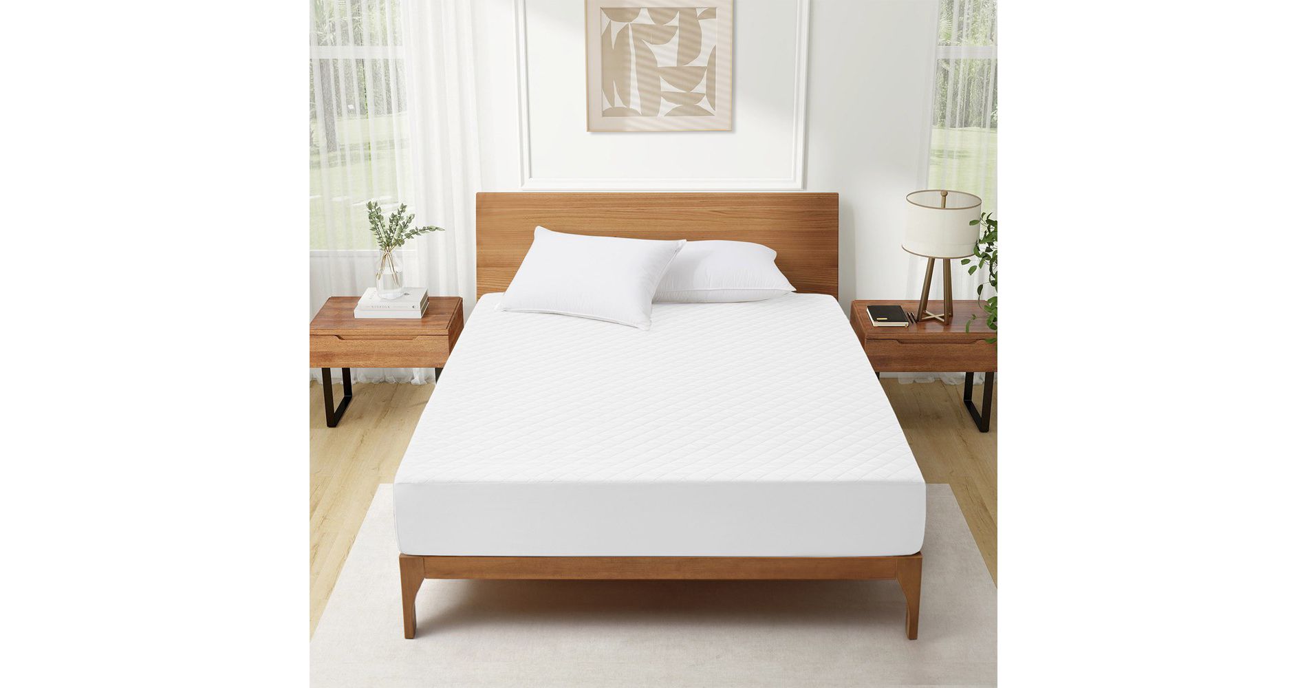 Peace Nest Quilted Waterproof Fitted Mattress Pad, Elastic Mattress Protector Stretches up to 16"