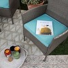 Barton 4 Pieces Outdoor Patio Furniture Set Conversation Sofa and Table Set, Gray/Aqua - 4 of 4