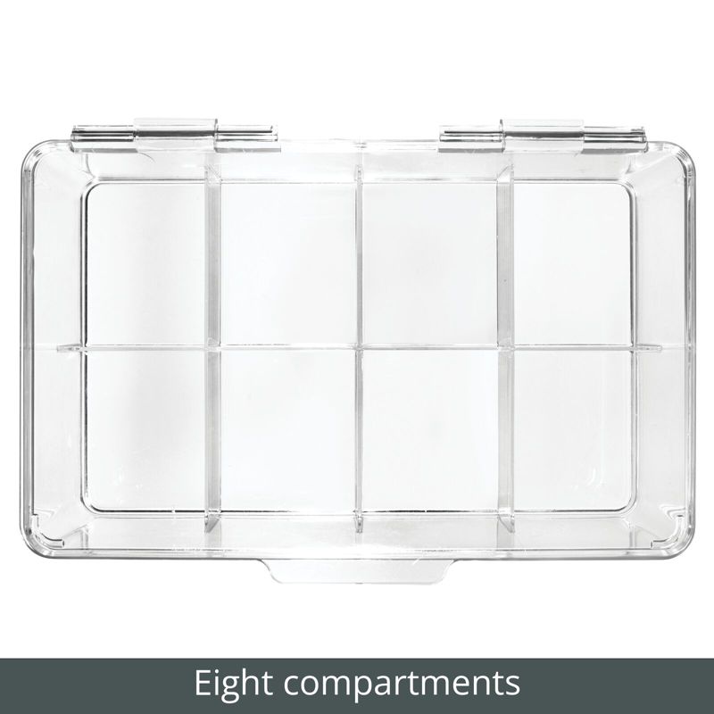 mDesign Plastic Divided First Aid Storage Box Kit with Hinge Lid, 5 of 9