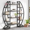 Tribesigns 55" Oval Bookshelf, Triple Wide 5 Tier Etagere Bookcase, Industrial Display Shelves for Living Room - 4 of 4