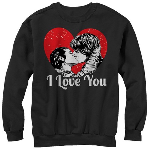 Men's Star Wars Han And Leia I Love You Heart Sweatshirt : Target