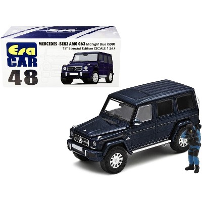 Mercedes Benz G63 (SDU) Midnight Blue Metallic 1ST Special Edition with Officer Figurine 1/64 Diecast Model Car by Era Car