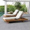 NicBex Acacia Wood Patio Chaise Lounge Set with 4" Thick Water-Resistant Cushions, Space Saving Design for Beach, Pool, Garden, Cream,Teak - 3 of 4