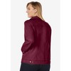 Jessica London Women's Plus Size Denim Style Leather Jacket - 3 of 4