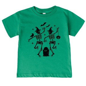 Two Skeletons Dancing Grave - Youth Short Sleeve Graphic T-Shirt and Toddler Short Sleeve Graphic T-Shirt - 1 of 3