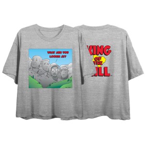 King Of The Hill What Are You Looking At Crew Neck Short Sleeve Gray Heather Women's Crop Top - 1 of 4