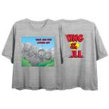 King Of The Hill What Are You Looking At Crew Neck Short Sleeve Gray Heather Women's Crop Top