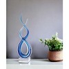 HomeRoots 20" Clear and Blue Murano Glass Modern Abstract Tabletop Sculpture - 2 of 4
