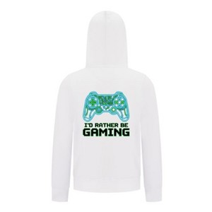 Everyday Kids “I’d Rather Be Gaming” Zip Up Hoodie – Cool Video Game Controller Sweatshirt - 1 of 4