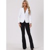 INSPIRE CHIC Women's Office Solid Shawl Collar Jetted Pockets One Button Velvet Blazer - 3 of 4