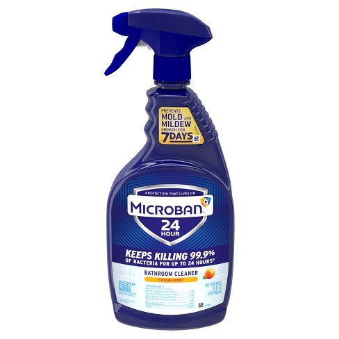 Microban Citrus Scent 24 Hour Bathroom Cleaner And Sanitizing Spray - 32 Fl  Oz : Target