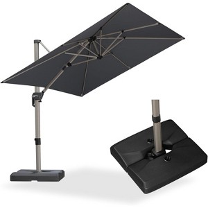 PURPLE LEAF Deluxe Aluminum Outdoor Patio Umbrella Square Cantilever Umbrellas - 1 of 4