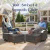 POCASSY 4 Piece Patio Furniture Set with Swivel Chairs and Ottomans, High Back Deep Seat Cushioned Wicker Swivel Patio Chairs Set of 2 with Ottoman - 2 of 4
