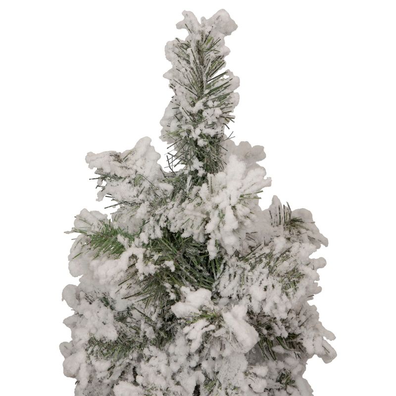 Northlight 3ct Unlit Artificial Christmas Trees Slim Flocked Woodland Alpine 5', 4 of 8