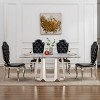 70" Faux Marble Dining Table for 6–8 People,Rectangular Table with Stainless Steel Base,Large Dining Table for Dining Room or Kitchen-Koiai - 2 of 4