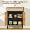USIKEY Storage Cabinet with Adjustable Shelf, Rattan Cabinet with Large Drawer, Accent Cabinet for Dining Room, Entryway, Living Room - 2 of 4