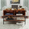 Lirago Flip Top Coffee Table with Storage End Table Black Metal 20.5"H x 31.5"D x 31.5"W - 3 of 4