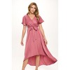 WEST K Women's Woven Georgia Faux-Wrap Dress with High-Low Hem and Tie Waist - 4 of 4