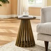 NicBex Mid-Century Round Coffee Table, Solid Wood Slatted Side Table for Living Room Small Space, Modern Design - 2 of 4