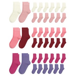 Viscose Bamboo Kids Thin Crew Socks Uniform Boys Girls Bulk Value Unisex Basic Casual Soft Wholesale 48 Pairs - 1 of 4