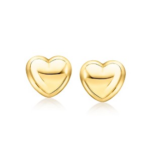 Pure Collection by Ross-Simons Italian 18kt Gold Vermeil Puffed Heart Earrings - 1 of 4
