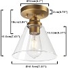 Runesay Rustic Semi Flush Mount Ceiling Light, 1-Light Vintage Industrial Indoor Vanity Hardwired 7.28'' Funnel Flared Glass Shade - 2 of 4