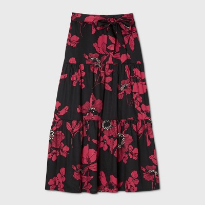 floral a line maxi skirt