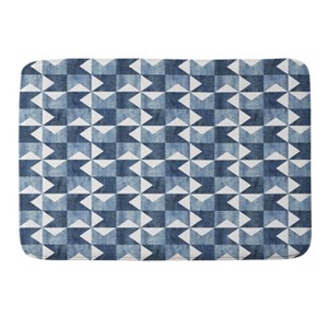 Deny Designs Schatzi Brown Geo Quilt Memory Foam Bath Mat Denim Blue - 1 of 4