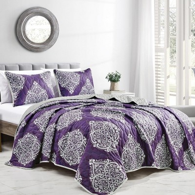 ESCA Lachlan 3 Piece Bedspread (reversible)Queen: 1 Bedspread 90 In.x90 and 2 shams 20 In.x26 In.