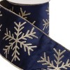 Glittered Snowflake Wired Ribbon 4" x 5 Yds. - 3 of 3