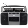 Jensen Mcr-1500 Portable Stereo Cd Player Dual Cassette Deck Recorder With  Am/fm Radio : Target