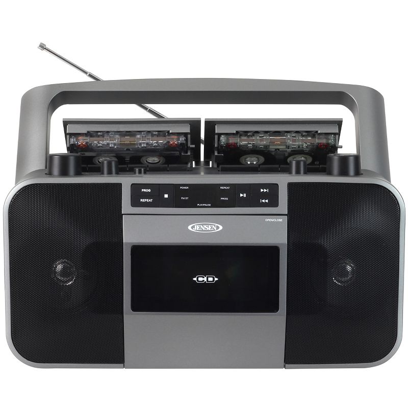 JENSEN MCR-1500 Portable Stereo CD Player Dual Cassette Deck Recorder with AM/FM Radio, 4 of 6