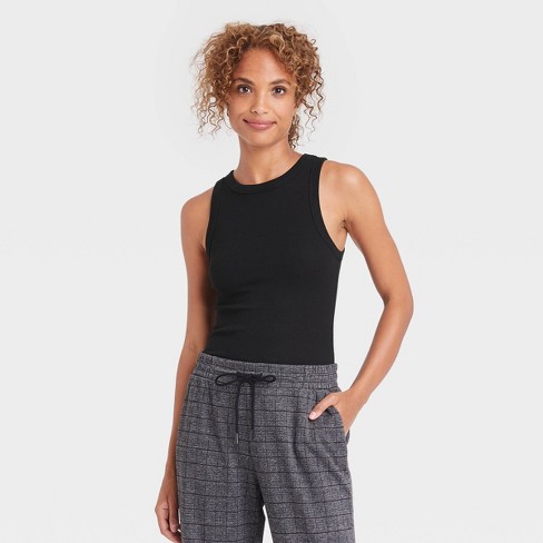 Women's Ribbed Tank Bodysuit - A New Day™ Black M : Target