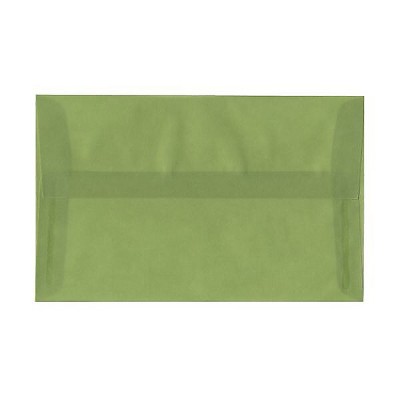 JAM Paper A10 Translucent Vellum Invitation Envelopes 6 x 9.5 Leaf Green PACV853