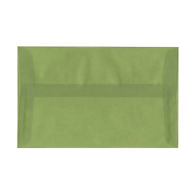 JAM Paper A10 Translucent Vellum Invitation Envelopes 6 x 9.5 Leaf Green PACV853