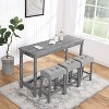 KTMBDW 4 Piece Bar Table Set with Power Outlet, Dining Bar Table and Chairs Set, Industrial Design Table with 3 Padded Stools for Dining Room - 2 of 4