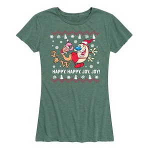 Women's - Ren & Stimpy - Happy Happy Joy Joy Short Sleeve Graphic T-Shirt - 1 of 4