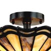 Homestock Heidi Tiffany-Style 2 Light Semi-Flush Ceiling Fixture 16" Shade - 3 of 4