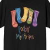 Autism Awareness Rockin’ My Stripes Adult Black Crew Neck Short Sleeve T-shirt - 2 of 4