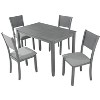 NicBex Dining Room Table Set for 4 Morden Dining Table with MDF Tabletop, 4 Slatted Backrest Chair for Dining Room - 4 of 4