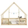 MAYEERTY Twin Wood House-shaped Floor Bed with Fence, Guardrails Beige - 4 of 4